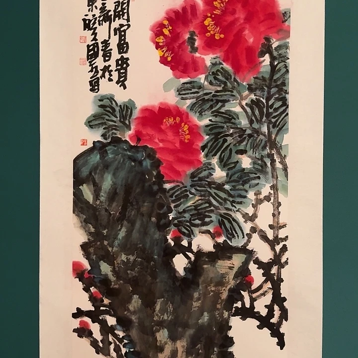 国画单老师画作画作
