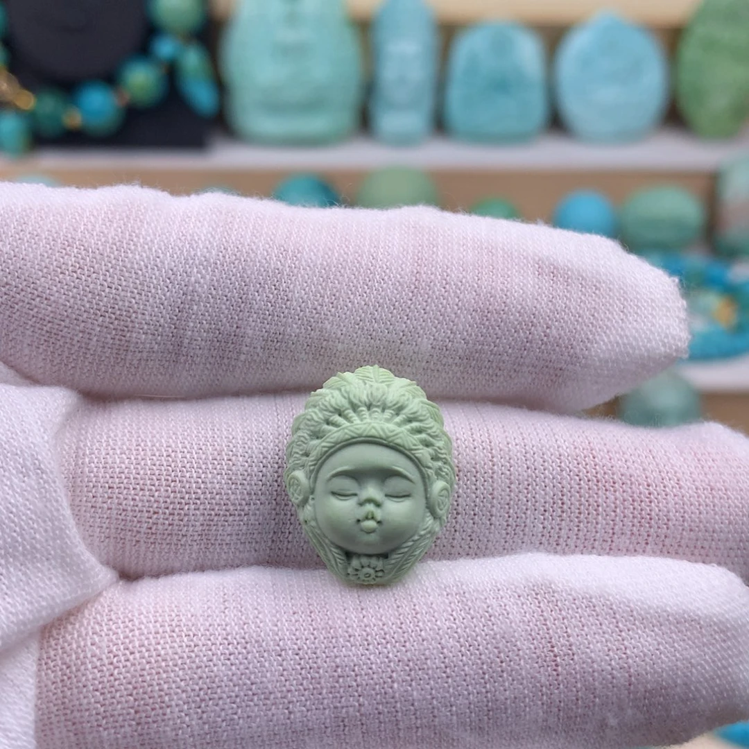 未镶嵌绿松石珠宝奇石14.7mm