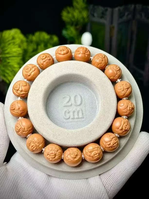 猴头核桃精雕浮雕弥勒手串男女文玩