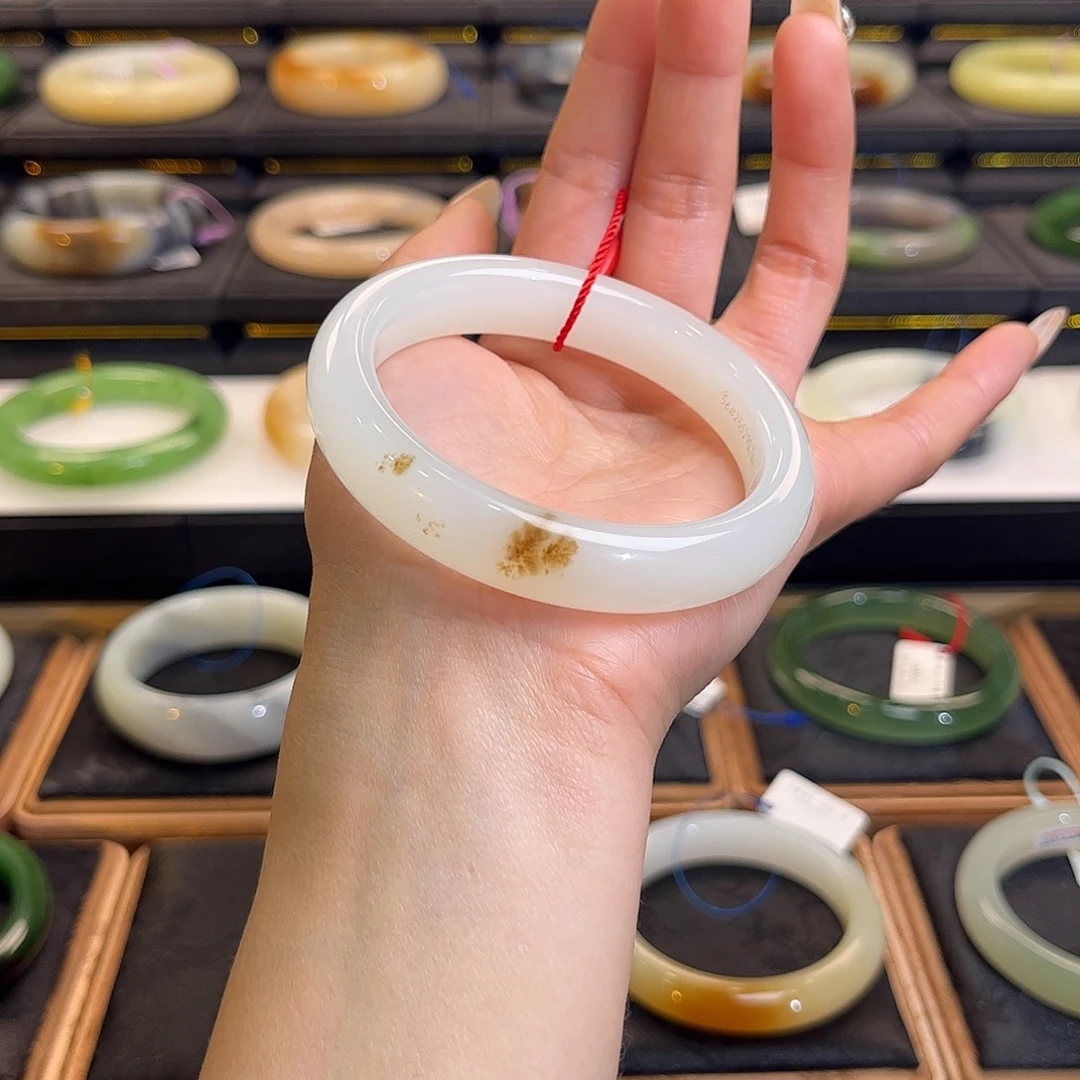 和田玉未镶嵌手镯55 56桂花糕