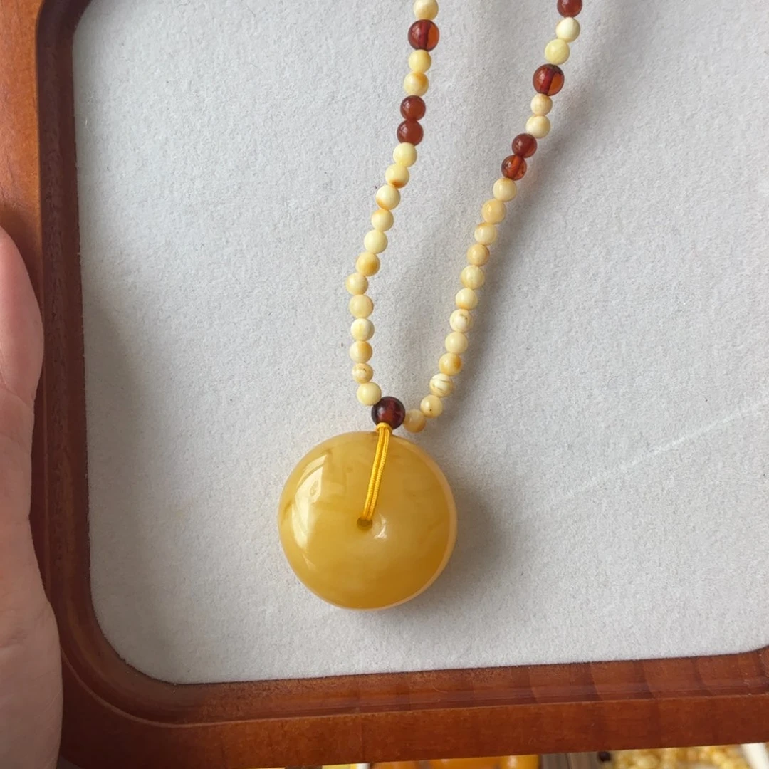 麻***喵平安扣diy单珠子项链