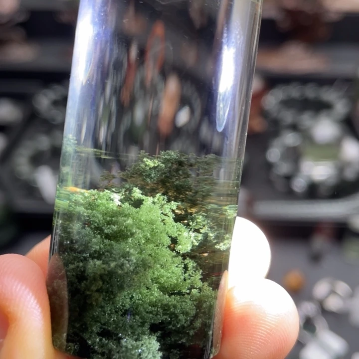 水晶未镶嵌颈饰绿幽灵聚宝盆柱子定制