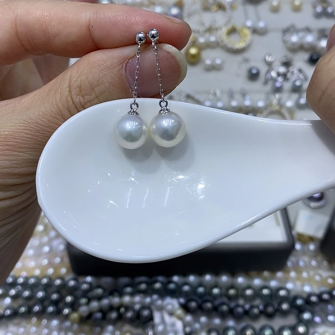 淡水珍珠耳饰银S925镶嵌