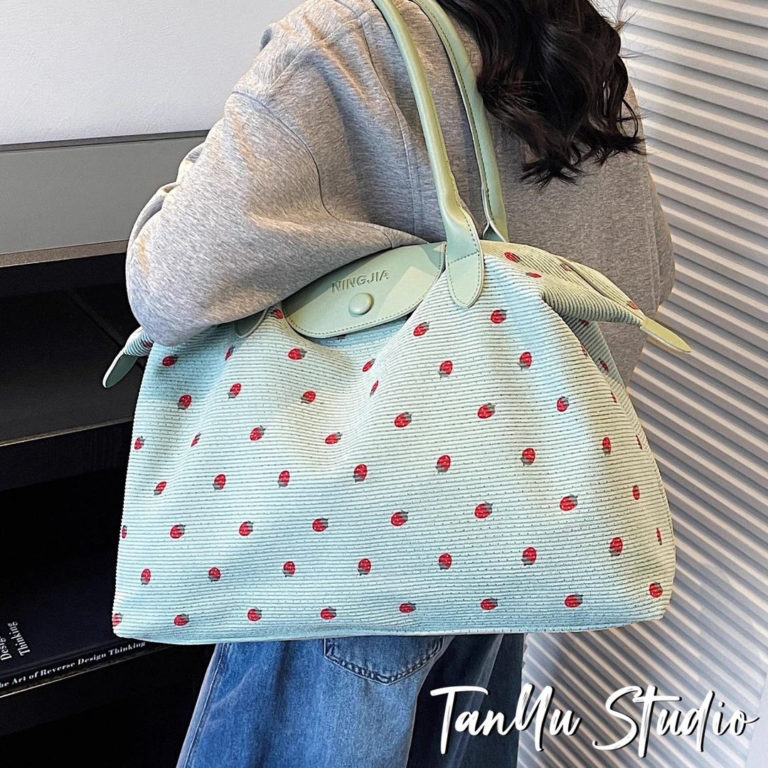 探屿手提包短途旅行袋大容量2025新款便携托特包旅游轻便单肩包女