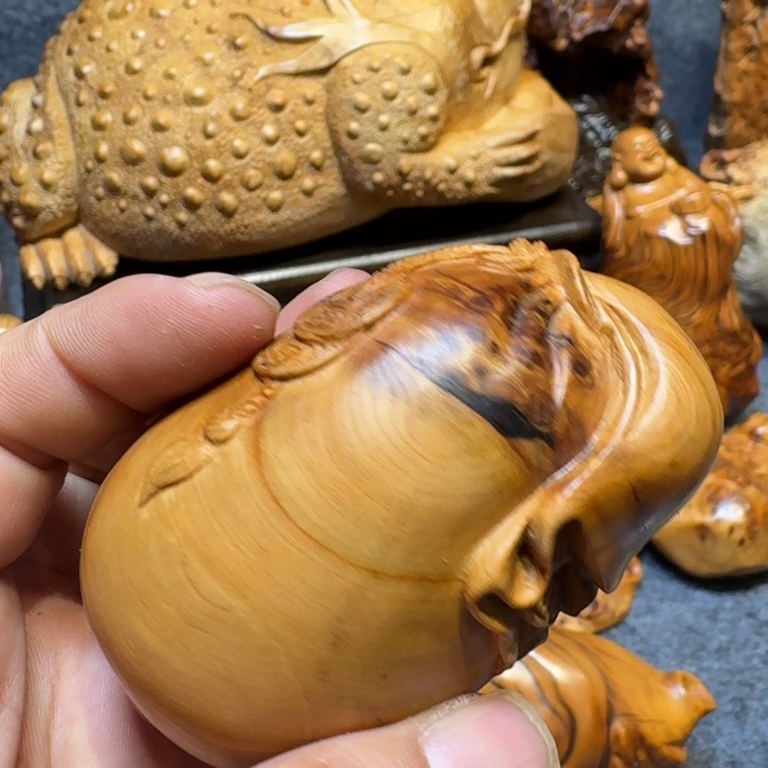 柏木奥*豆崖柏雕刻钱袋