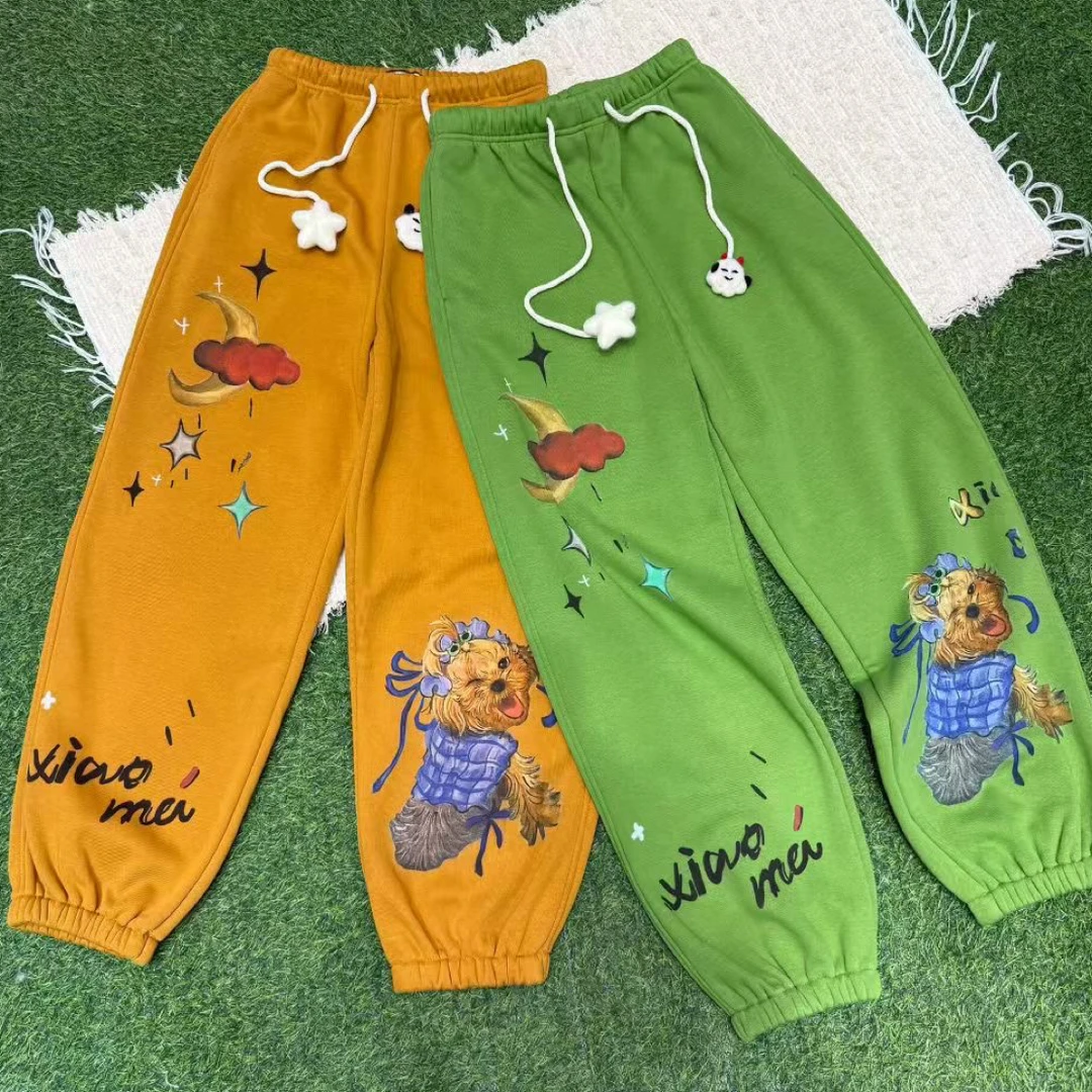 5889#深圳BOHA N秀秀家2025冬季新品泰迪狗加绒卫裤女