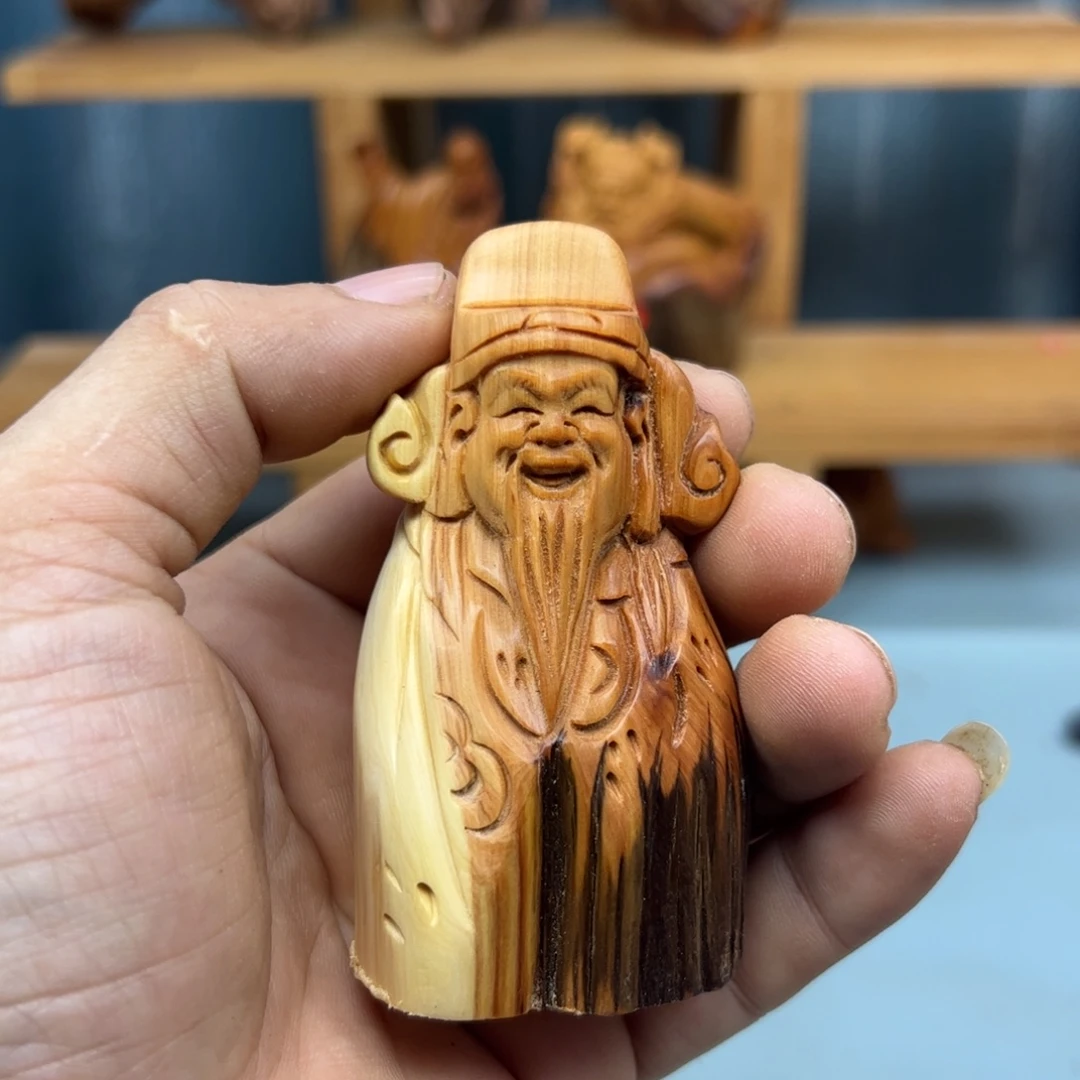 自***乐木崖柏木摆件手把件