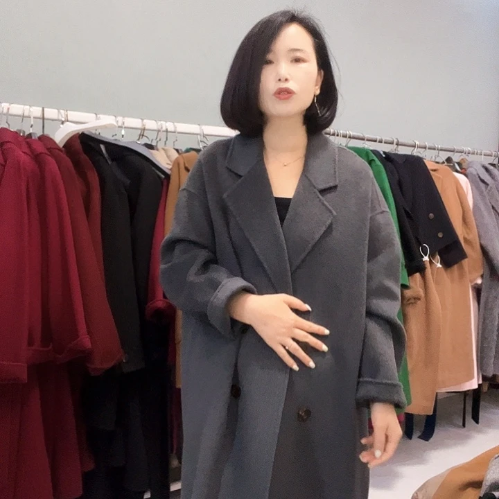 双面呢大衣阔版M码