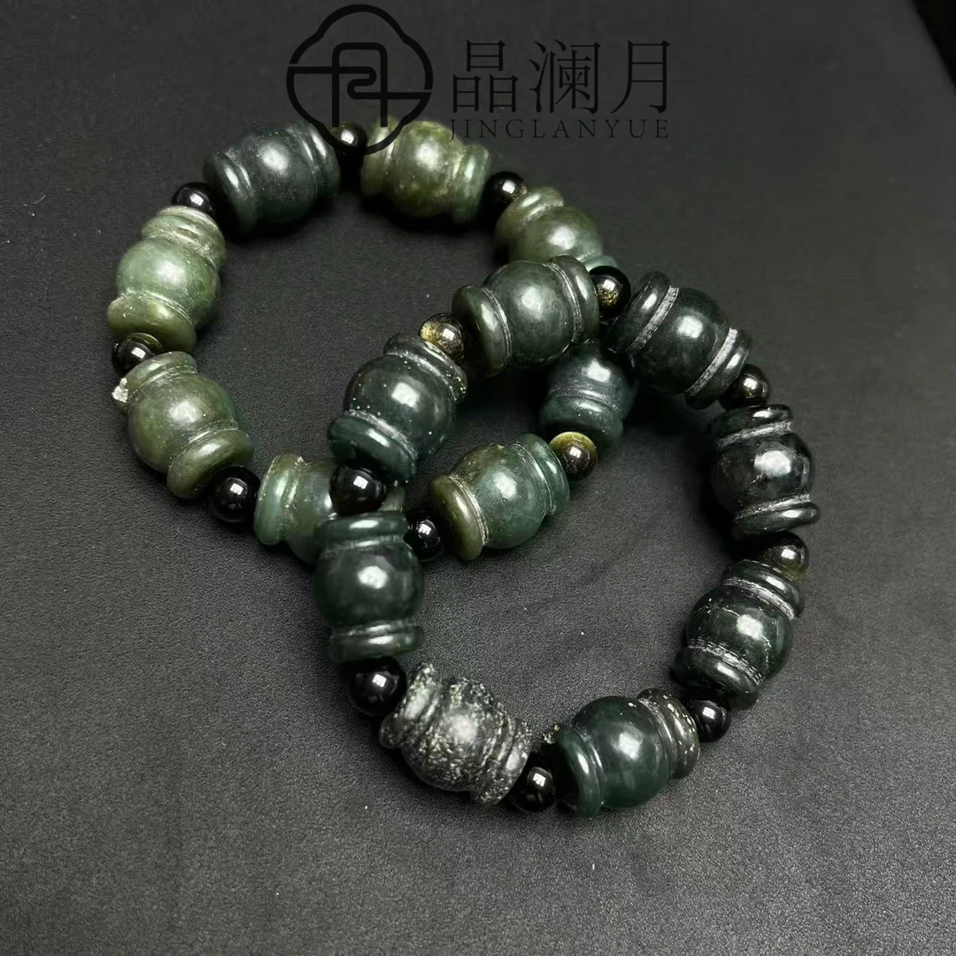 【晶澜月】M256【svip私人定制版】天然和田玉路路通手串多样性发其一