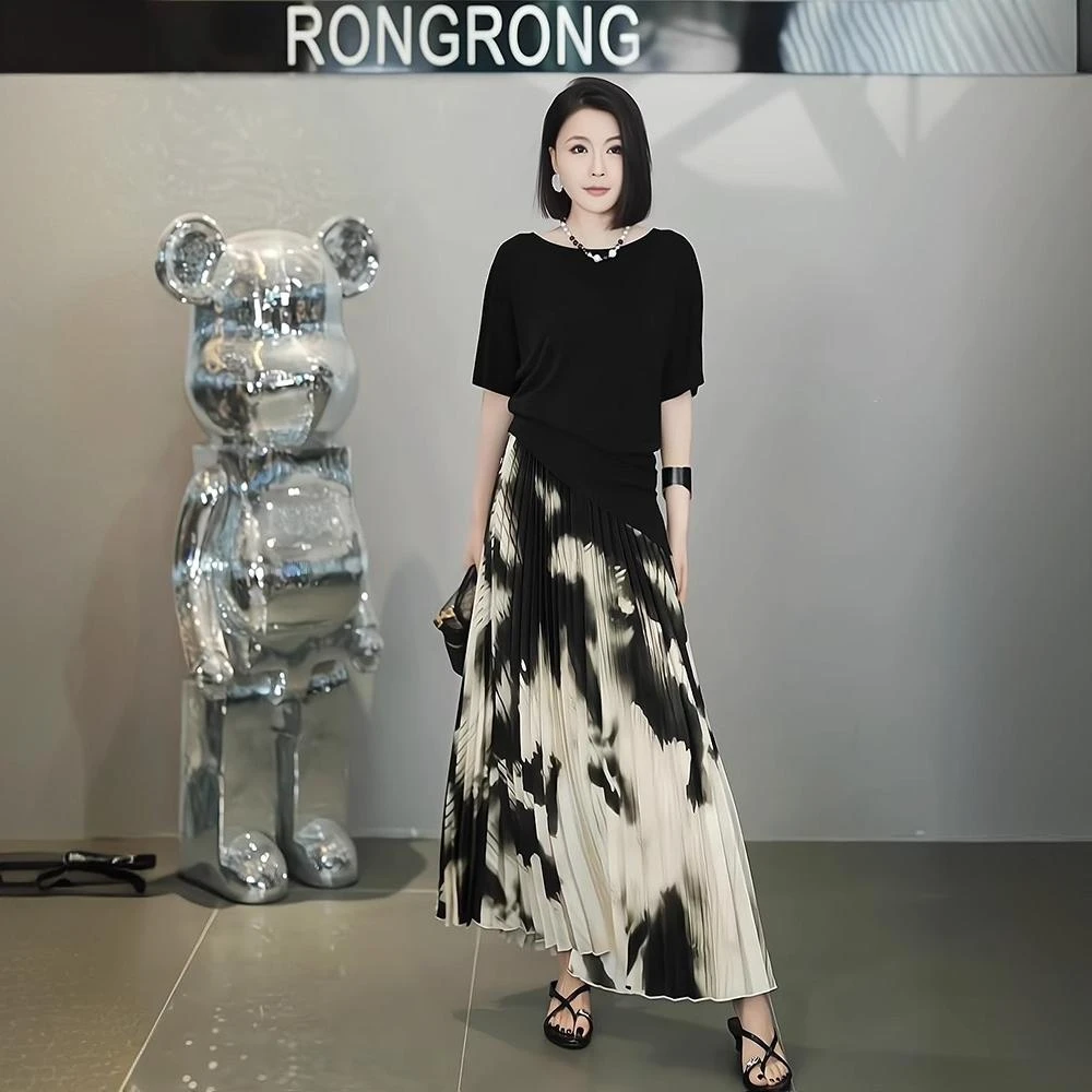 大码时尚套装裙女2025胖mm流行欧货气质漂亮女神范夏装搭配一整套