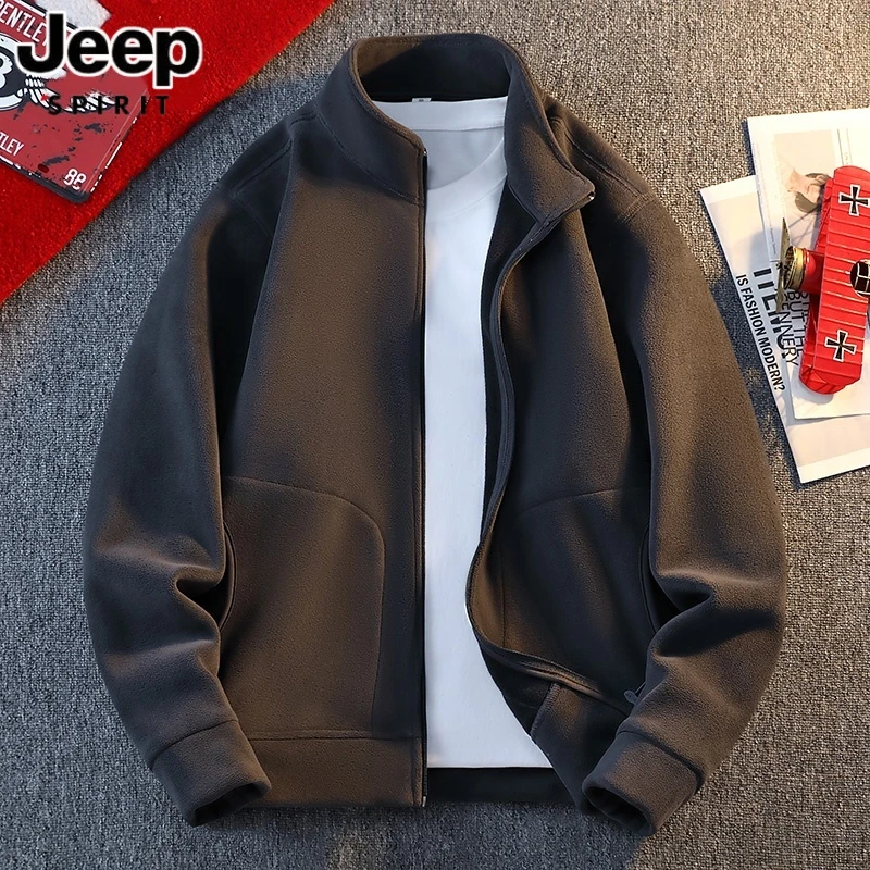 JEEP吉普2025秋季新款立领男款卫衣开衫外套男士卫衣立领宽松夹克