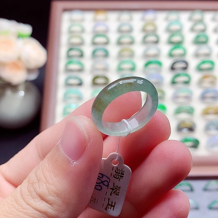 翡翠未镶嵌戒指14-15号