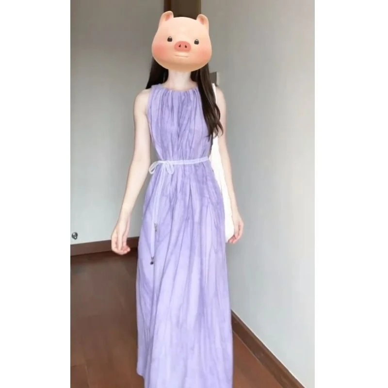 慵懒度假风无袖连衣裙女夏2025新款超好看小众设计高级感法式长裙