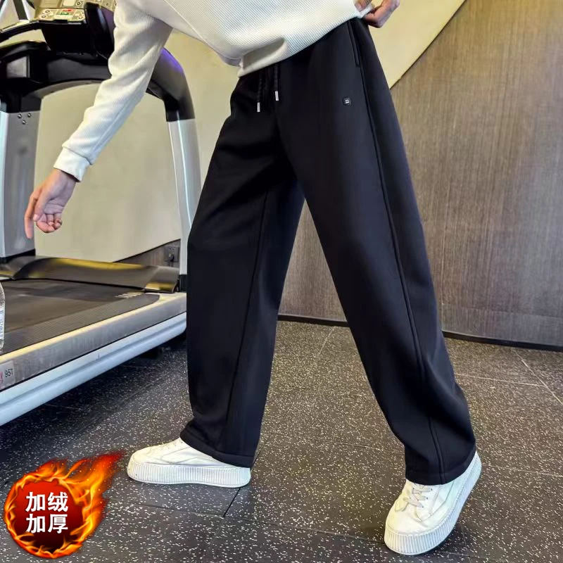 殿若重磅卫裤男潮牌运动裤冬季休闲裤新款直筒裤子男生长裤