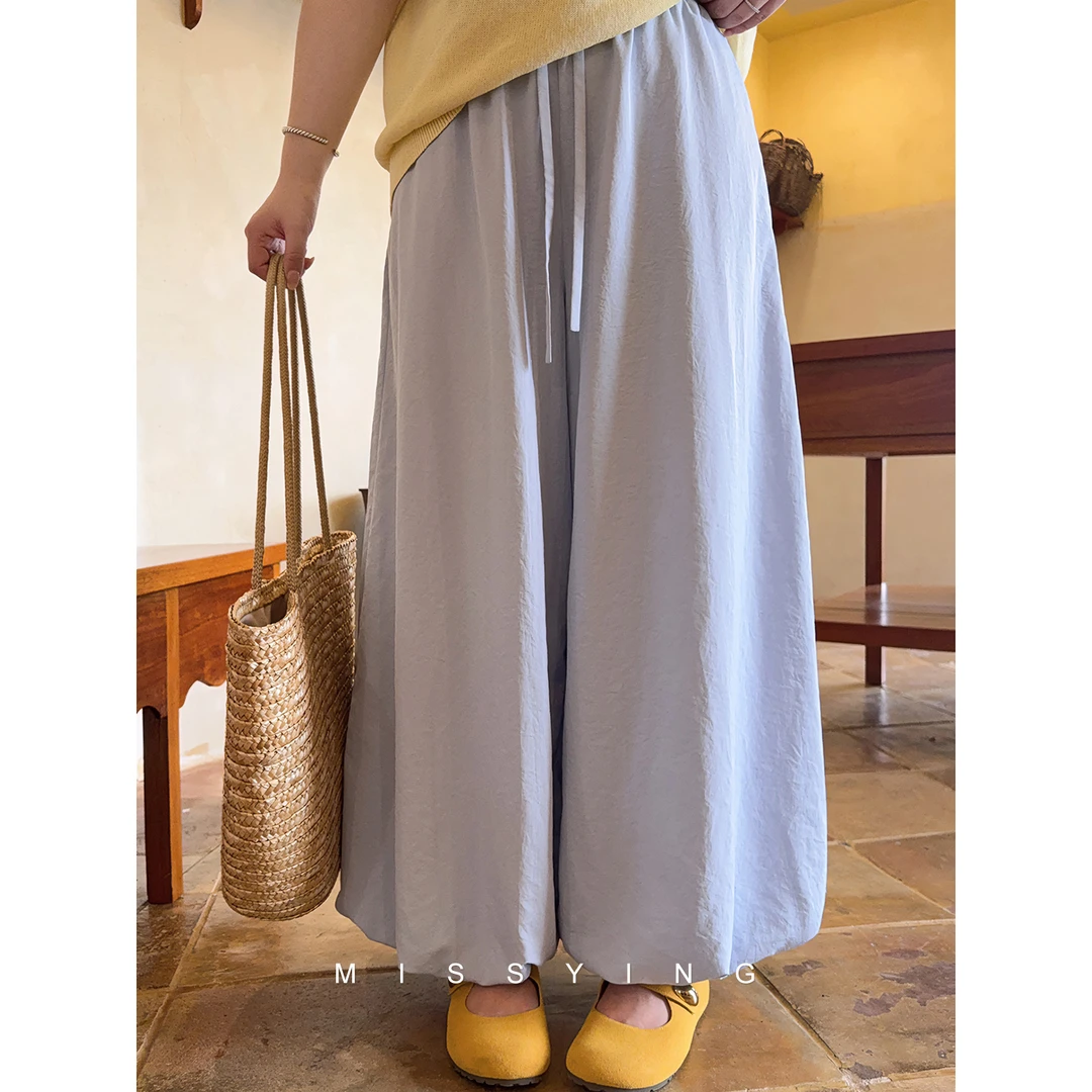 应小姐【花苞裙裤】微胖大码显瘦设计外穿直筒高腰百搭宽松花苞裙裤