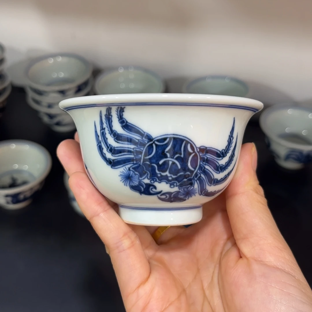 手绘仿明螃蟹中号压手