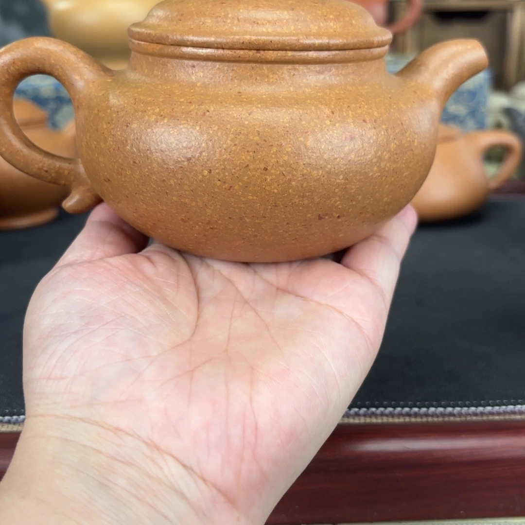 紫砂茶壶梨皮黄段大仿古360