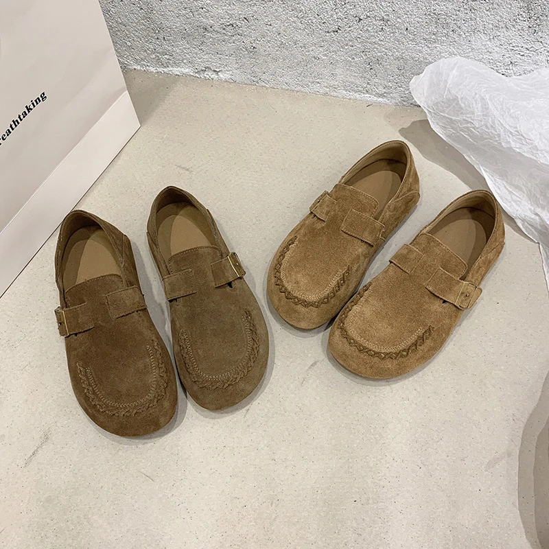 35-42码大码厚底全包勃肯鞋女单鞋2025新款秋季丑萌博肯豆豆鞋41