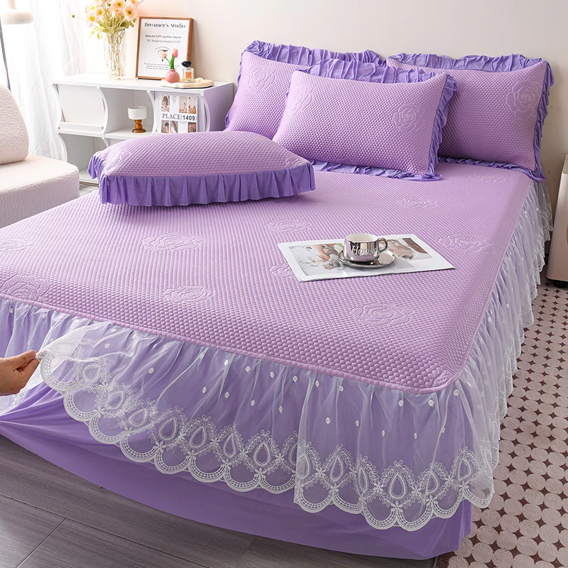 2025新款A类母婴级PE高分子乙纶全凉感软凉席床裙三件套 可机洗