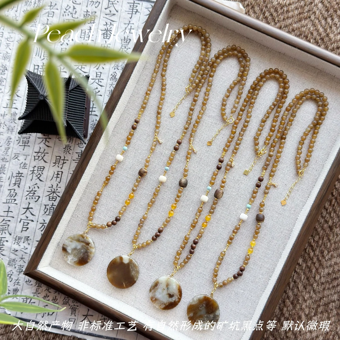 预售 糖料和田玉无事牌可调节银项链 XK796 多样性发一颜色微差