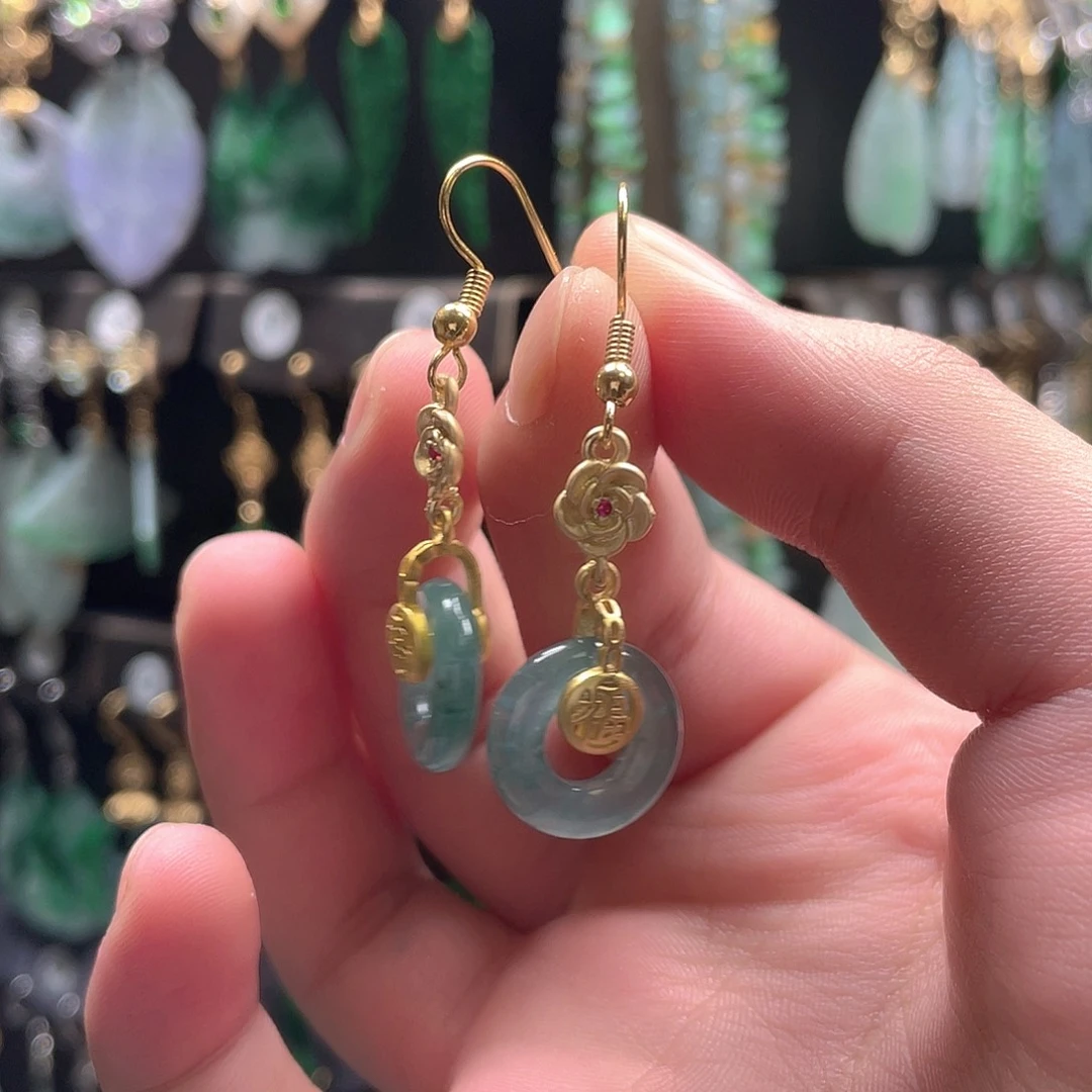 翡翠未镶嵌耳饰翡翠