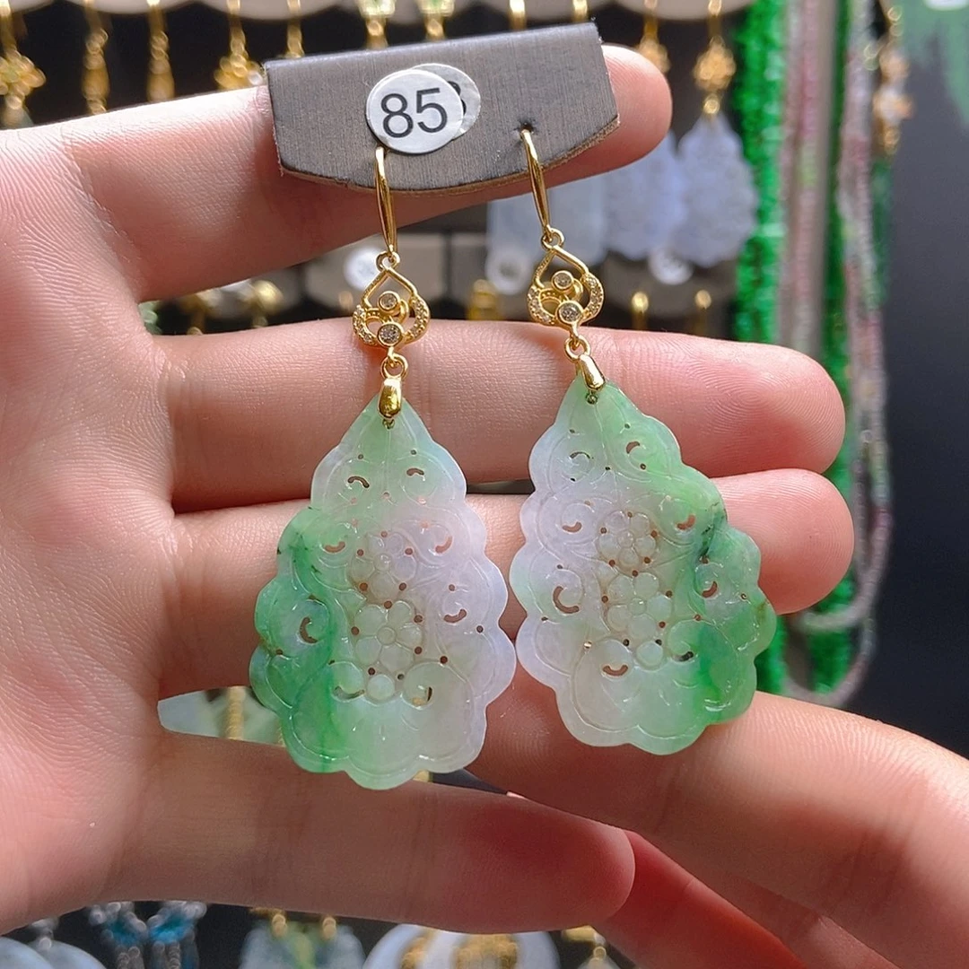 翡翠未镶嵌耳饰翡翠