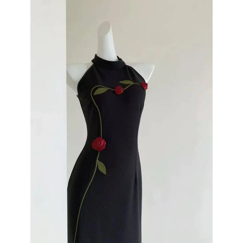 苏故里【暮色玫瑰】少女气质传统款旗袍新中式日常旗袍单层衣长120