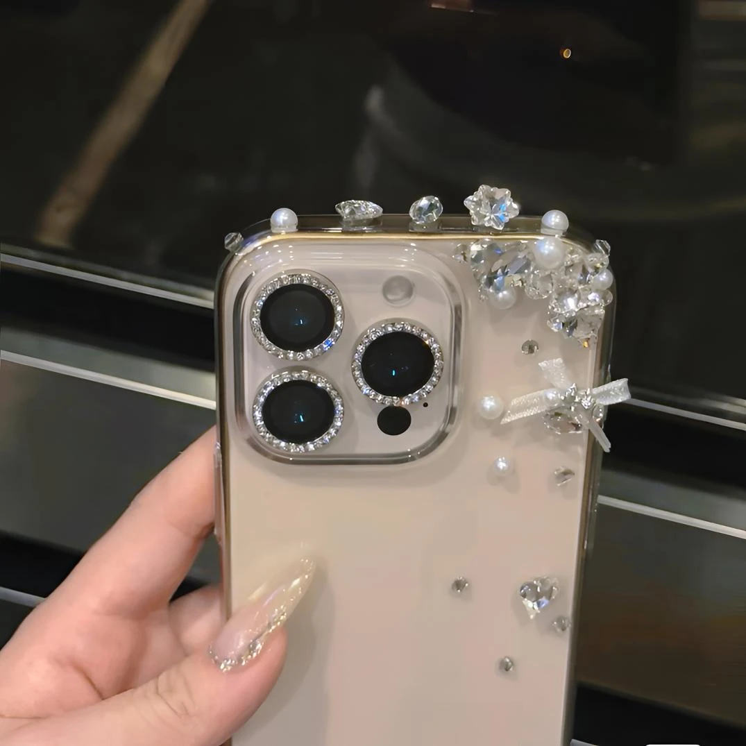 轻奢风冰花顶钻适用于苹果iPhone16promax手机壳15高透13名媛风