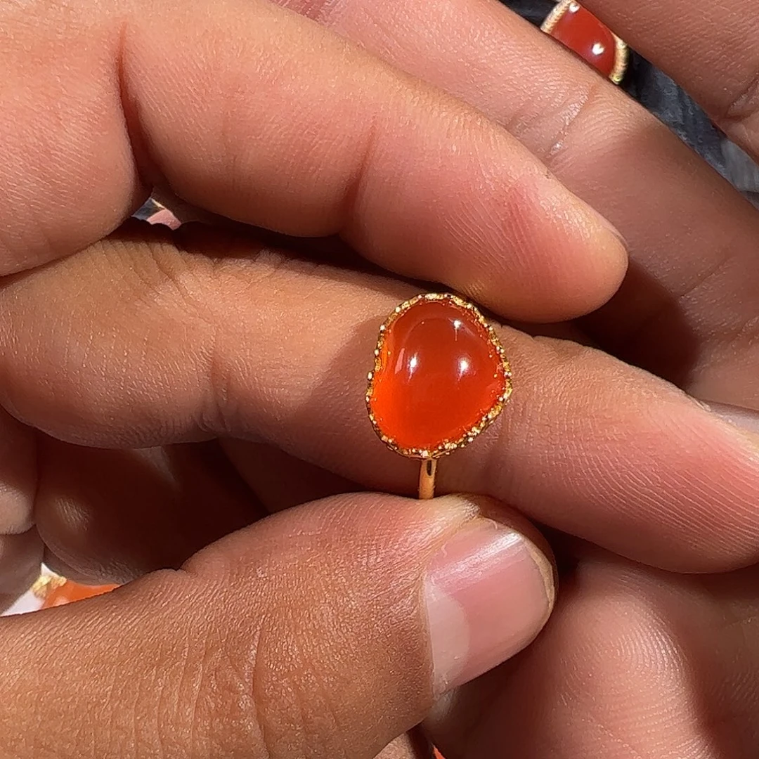 南红玛瑙银S925镶嵌戒指