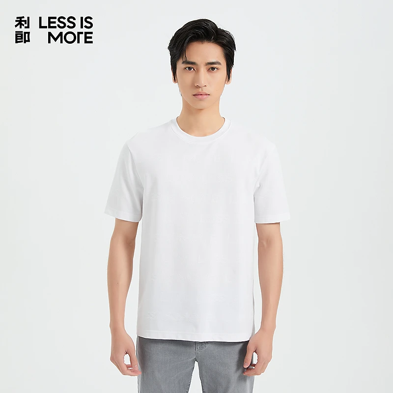 【轻奢满印】利郎LESSISMORE青年时尚潮流休闲短袖T恤夏季简约圆领