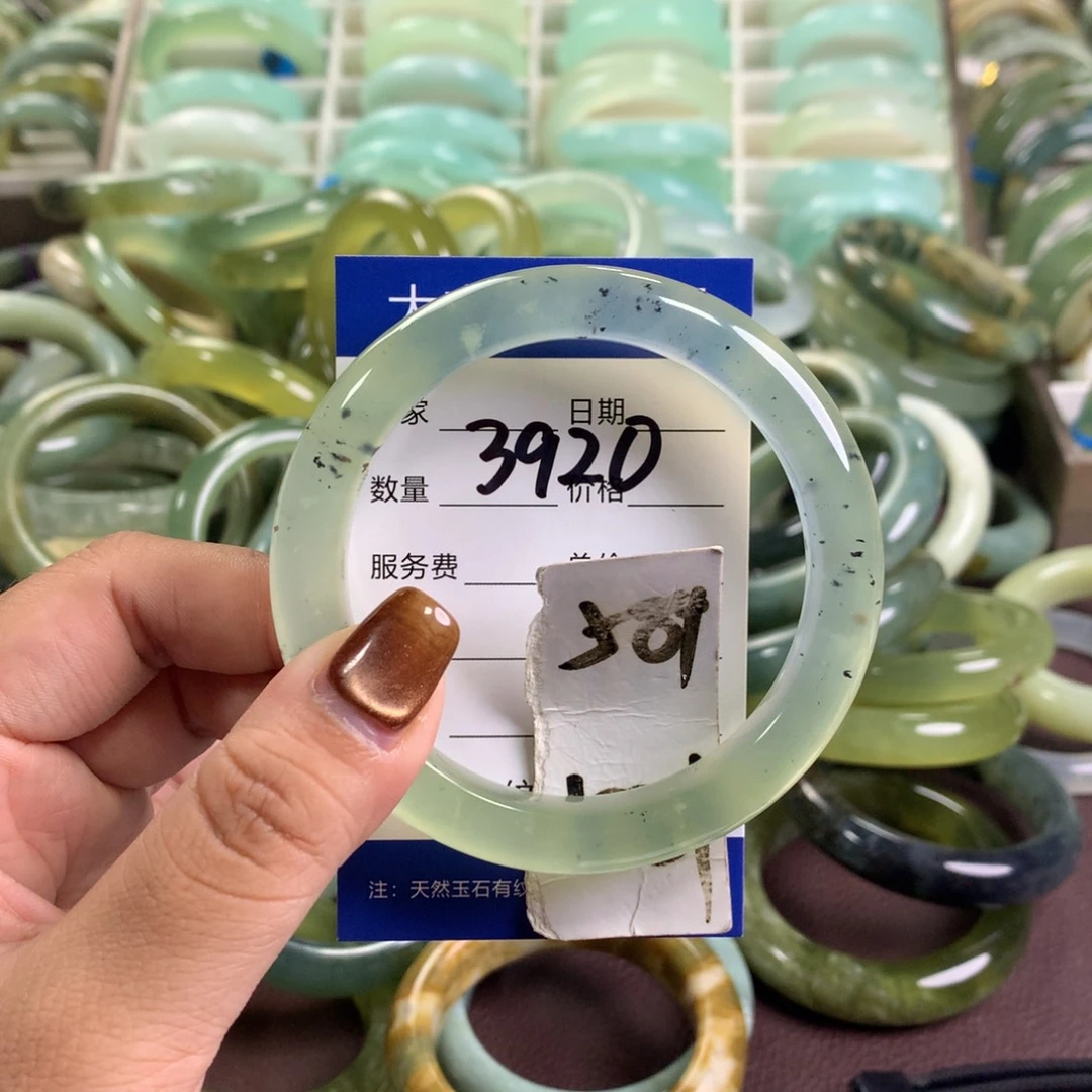 未镶嵌蛇纹石玉手镯3920