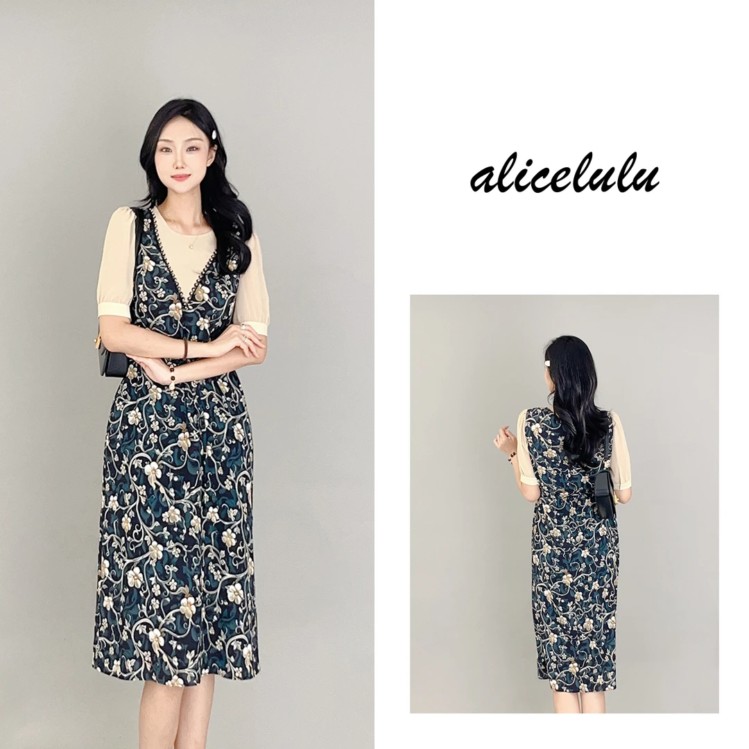 3 ALICE “琼花掠影”连衣裙 层次拼接 优雅钉珠 S1034015W