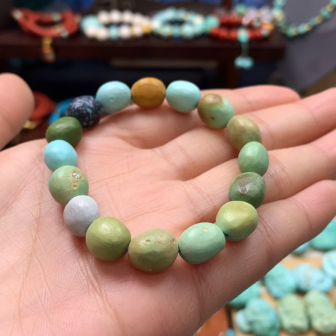 未镶嵌绿松石手链放漏