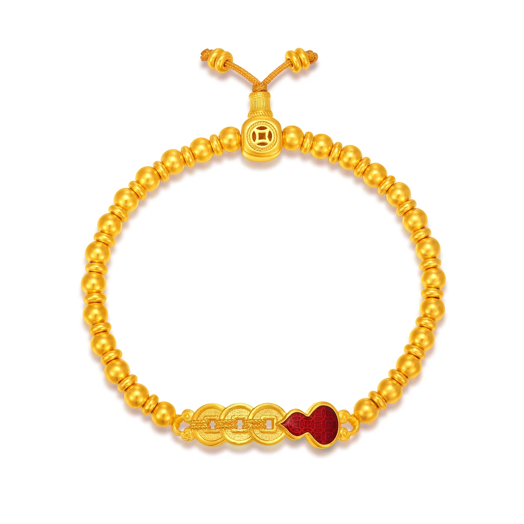 赛菲尔万足®传世臻纯永乐系列福禄财禧葫芦黄金手串HS61060233