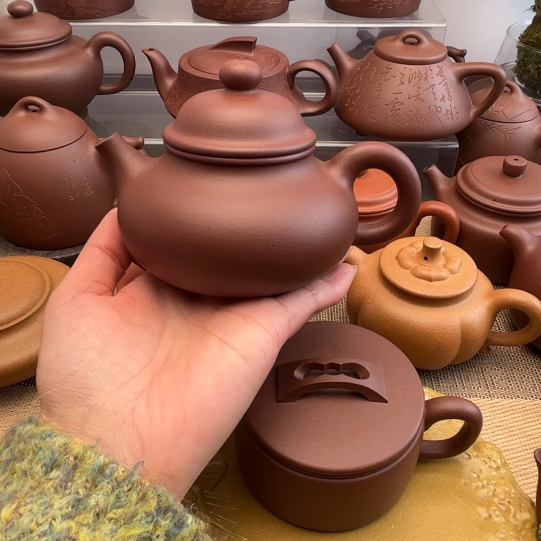 紫砂茶壶紫泥容天壶220cc