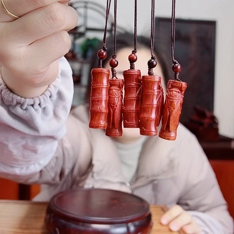 木小叶紫檀节节高升手机挂件