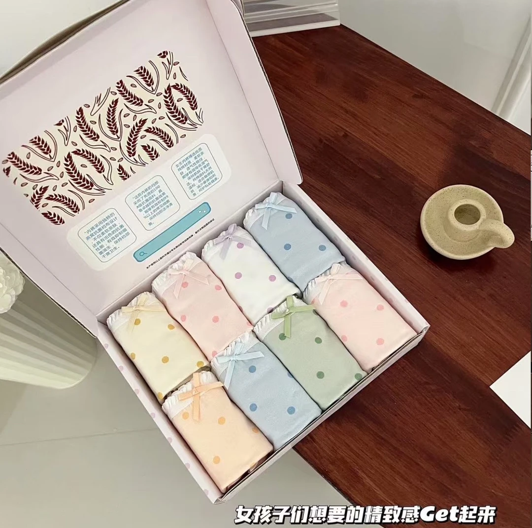 唯亚阁礼盒新款少女中腰舒适燕窝100A纯棉透气内裤w