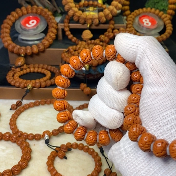 用***3手串桃核秦岭龙纹桃核