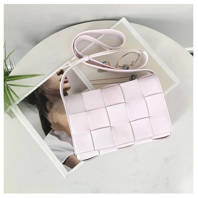 未使用 BOTTEGA VENETA/葆蝶家 小花Jerry斜跨盒子包 水洗粉