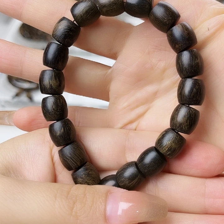 手串沉香沙**子越南芽庄老白棋古董窖藏留疤虎斑纹1.0