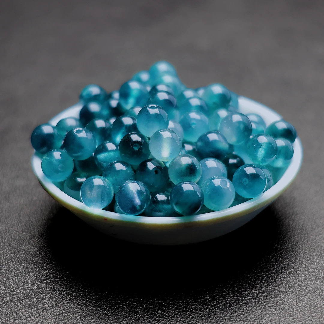 散珠W835 老蓝水飘花8MM*30颗