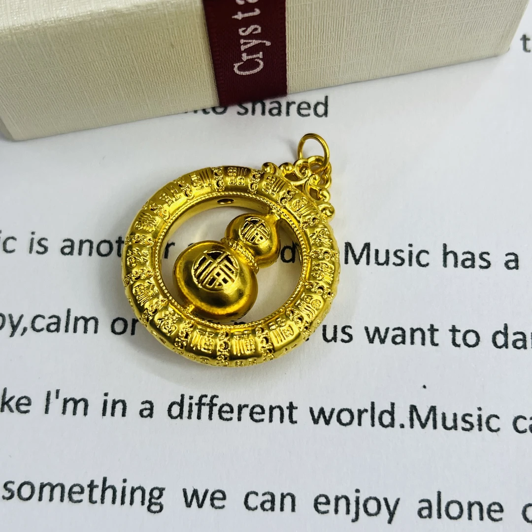 足金999金福带环葫芦黄金首饰配件DP2834-02930