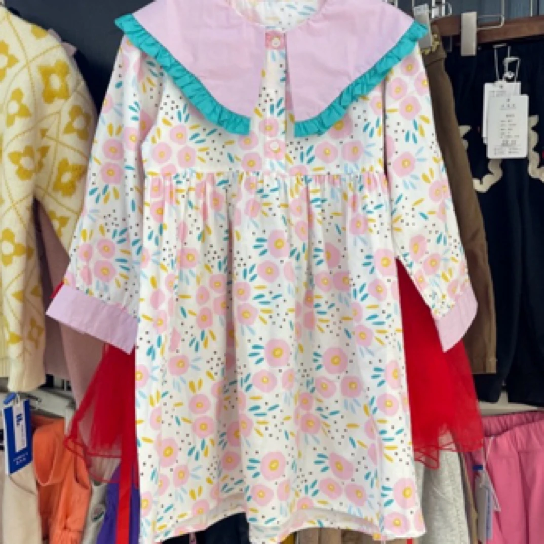 芙米拉90-130码娃娃领碎花连衣裙