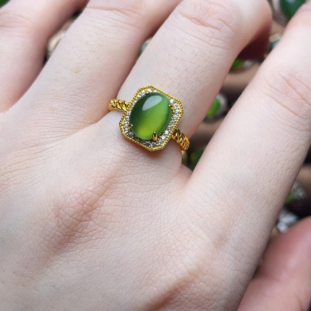 和田玉（碧玉）银S925镶嵌吊坠(不含链)