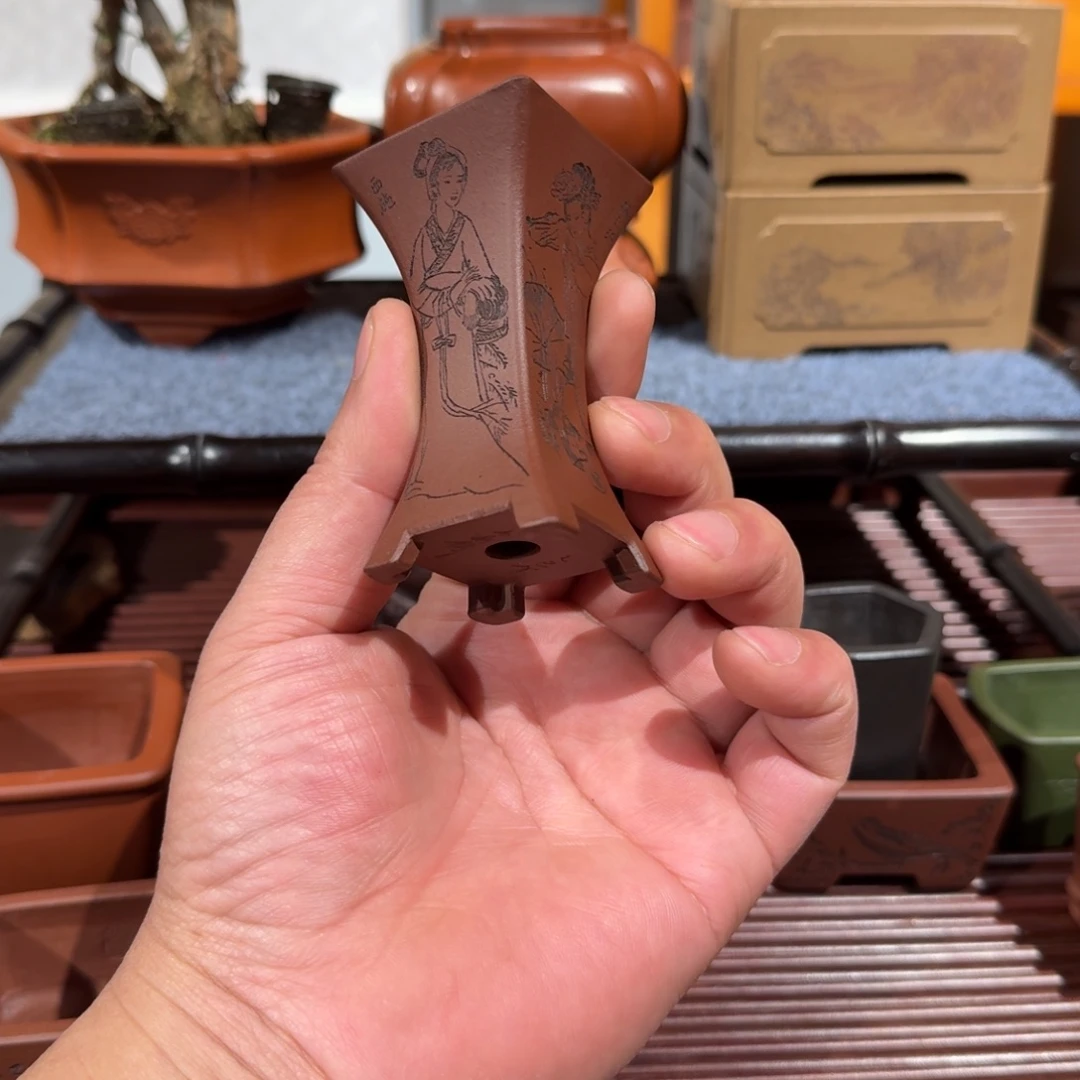 兰***草花盆紫砂原矿紫泥