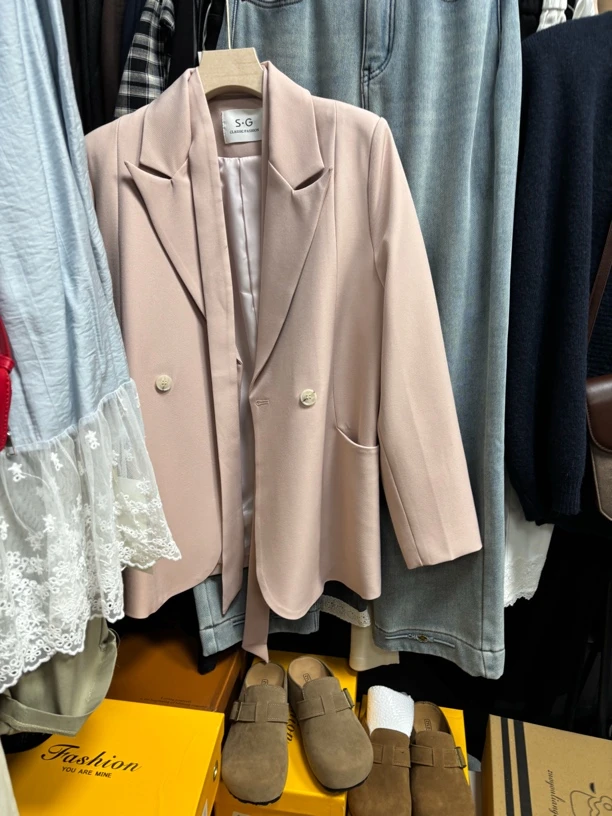 9905#早春款纯色西装外套