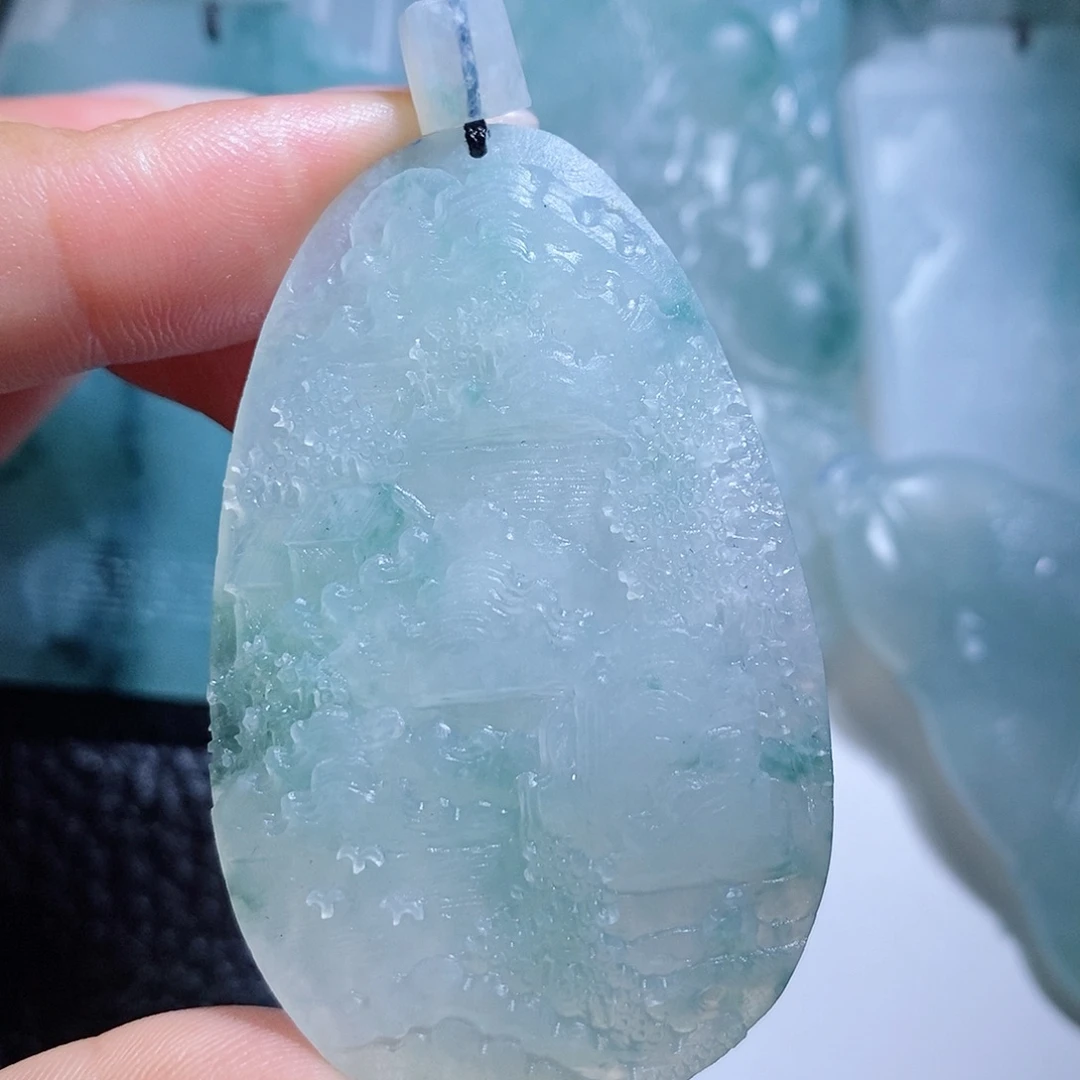 未镶嵌定制翡翠毛货付款后确认抛光