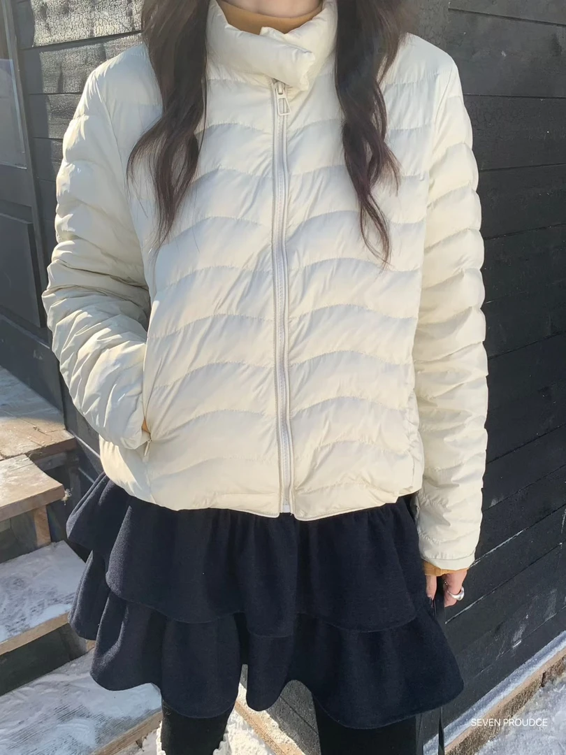 【运费补贴】韩系秋冬新款时尚立领不规则保暖羽绒服外套