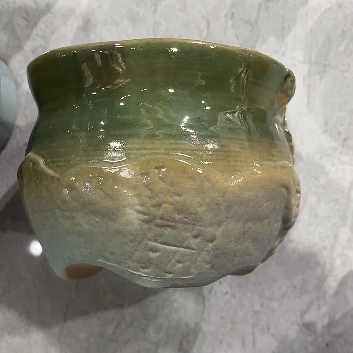 瓷片陶瓷多肉花盆捏花艺术品