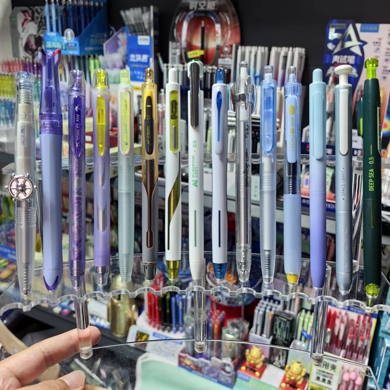 点石白/蓝/紫混色套系15支-按动黑色中性笔0.5mm-/航海/时空舱